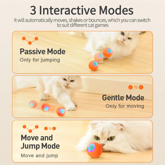 Cat Toys Smart Interactive Cat Bouncing Ball Automatic Rolling Ball Training Self-Moving Electric Toy Dog Pet Accessories