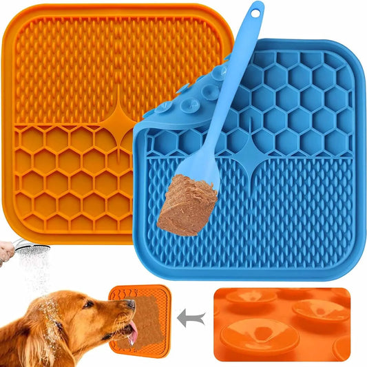 3Pcs Set Licking Mat for Dogs and Cats Slow Feeder for Dog Bowls Bathinggrooming and Training Bpa-Free