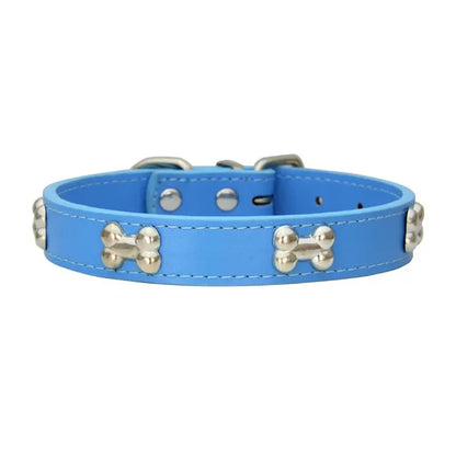 Bone Leather Durable Pet Dog Collars Puppy Pug Collars for Small Large Dog Chihuahua Cat Accessories Pet Collar for Small Dogs