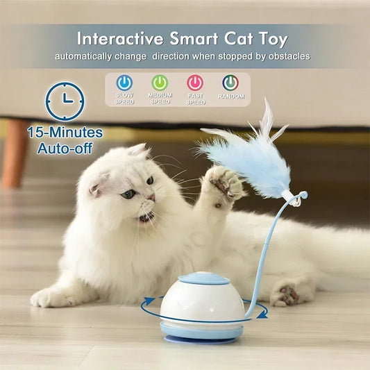 Electric Cat Toy USB Charging 360 Rotating Interactive Puzzle Intelligent Pet Items Cat Teasing Feather Cat Supplies Accessories