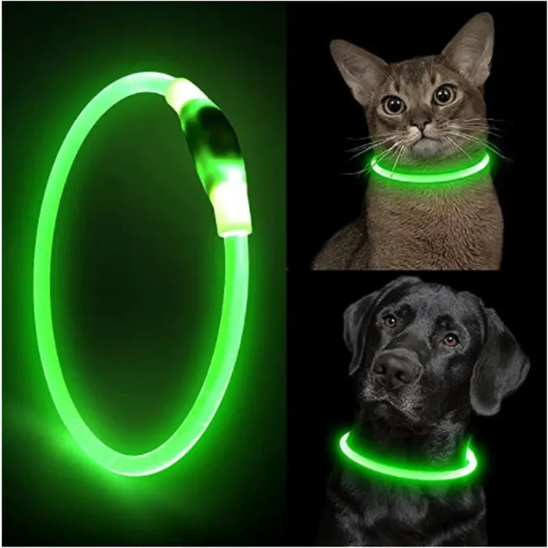 Led Light Dog Collar Detachable Glowing Usb Charging Luminous Leash for Pet Dogs Products Usb Charge Luminous Pet Accessories