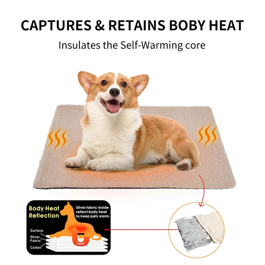 Cozy Self Heating Pet Pads Pet Blanket for Cold Winter,Self Warming Cat Bed for Indoor,Pet Heating Pad,Self Cushion Mat for Cats