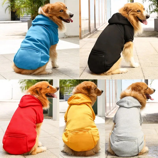 Winter Warm Pet Dog Clothes Soft Dog Hoodies Outfit for Medium Large Dogs Chihuahua Pug Sweater Clothing Puppy Coat Jacket