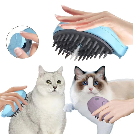 Cat Steamy Brush Dog Massage Comb Built-In Electric Water Spray Soft Silicone Pet Hair Removal Grooming Brush Cat Accessories