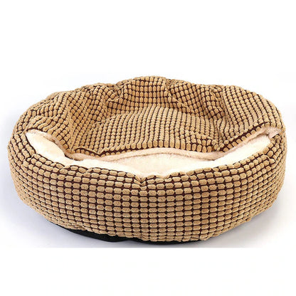 Cozy Dog Bed Hooded Fluffy Orthopedic round Donut Pet Cuddler Anxiety Calming Bed Washable Soft Nonslip Puppy Cat Cave