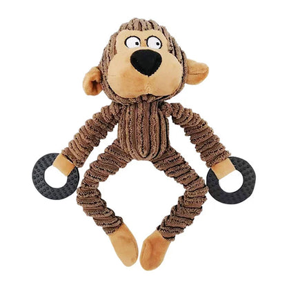 Dog Plush Toy Animals Shape Bite Resistant Squeaky Toys Corduroy Dog Toys for Small Large Dogs Puppy Pets Training Accessories