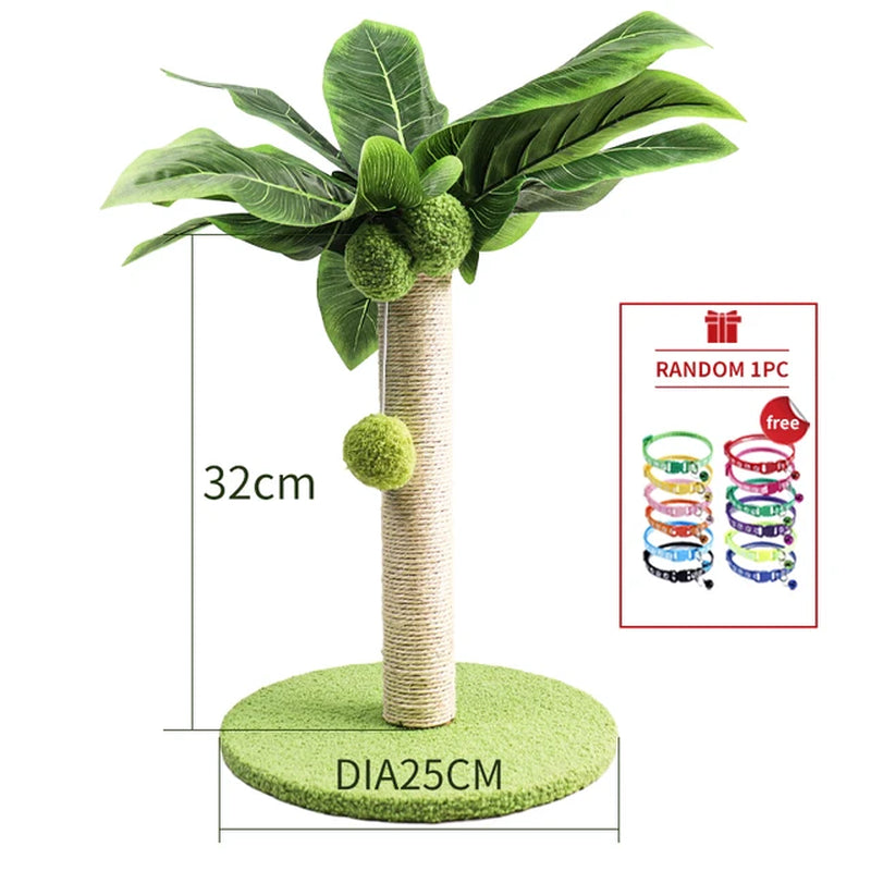 Cat Scratching Post for Kitten Cute Green Leaves Cat Scratching Posts with Sisal Rope Indoor Cats Posts Cat Tree Pet Products