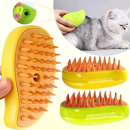 Cat and Dog Pet Electric Spray Massage Comb with Water Spray Soft Silicone Depilation Brush Kitten Bath Brush Grooming Supplies