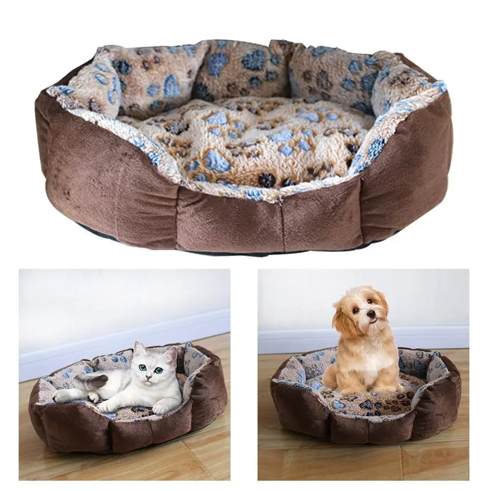 Warm round Pet Nest Cat Bed Comfortable Warming Dog Cat House Fall Winter Washable Kennel Dog Bed Warm House for Pet