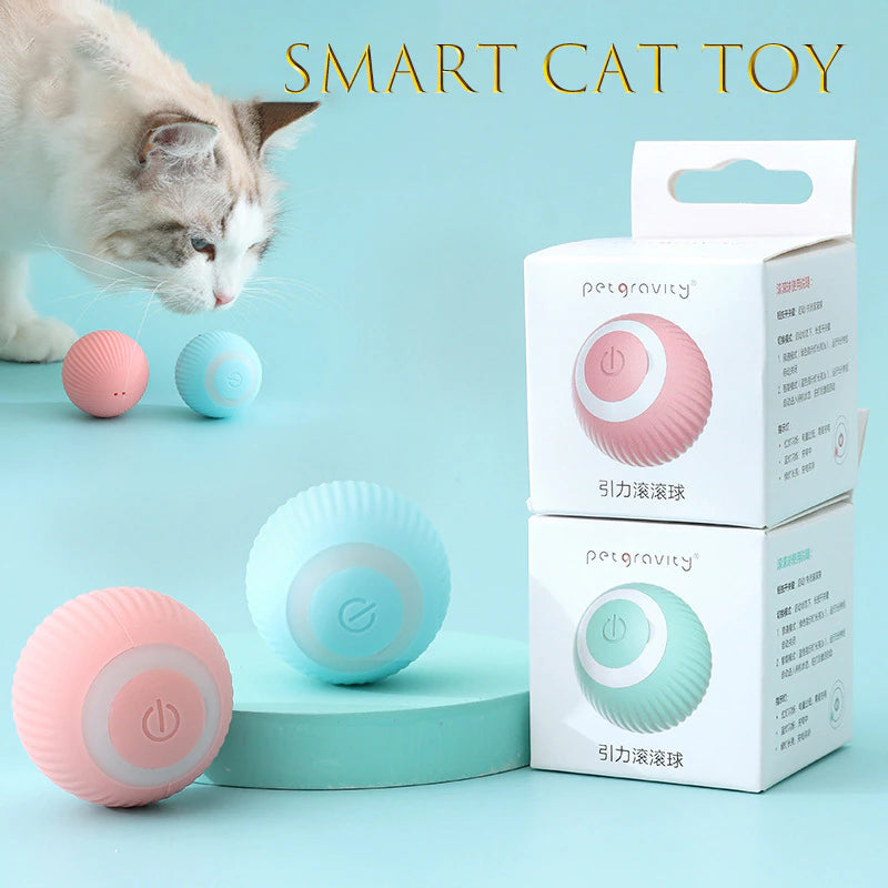 Training Self-Moving Kitten Electric Cat Ball Toys Automatic Rolling Smart Cat Toys for Cats Toys for Indoor Interactive Playing