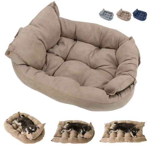Multifunctional Pet Dog Bed Thickened 3 in 1 Dogs Cat Sleeping Bed Sofa Warm Winter Puppy Kitten Nest Kennel Soft Pet Cushion
