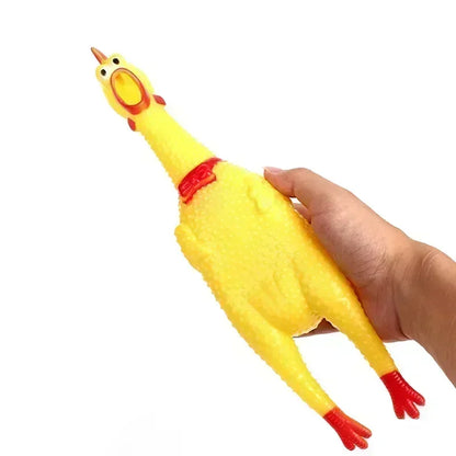 New Pet Dog Squeak Toy Screaming Chicken Squeeze Dog Chew Toy Durable and Fun Yellow Rubber Exhaust Chicken 17CM 31CM 40CM Toys