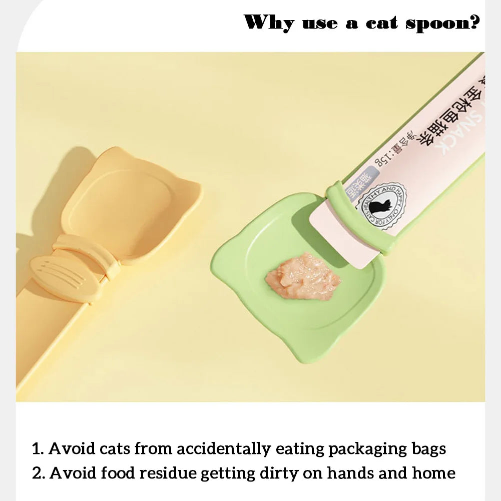For Cat Food Strip Squeezer Easy Use Convenient Can Spoon for Indoors Cats Pet Products Accessories for Cats Cat Treat Spoon