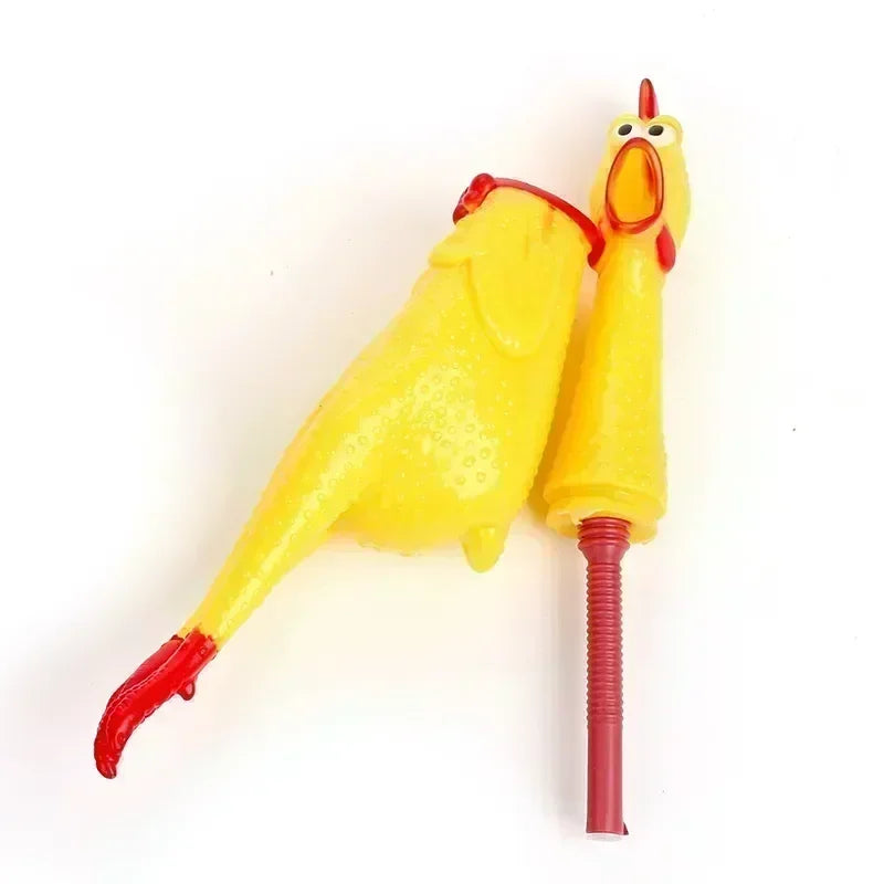 New Pet Dog Squeak Toy Screaming Chicken Squeeze Dog Chew Toy Durable and Fun Yellow Rubber Exhaust Chicken 17CM 31CM 40CM Toys