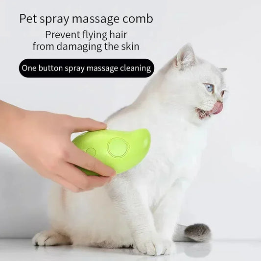 Cat Steamy Brush Dog Massage Comb Built-In Electric Water Spray Soft Silicone Pet Hair Removal Grooming Brush Cat Accessories