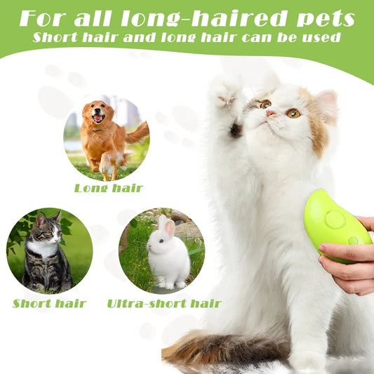 Cat and Dog Pet Electric Spray Massage Comb with Water Spray Soft Silicone Depilation Brush Kitten Bath Brush Grooming Supplies