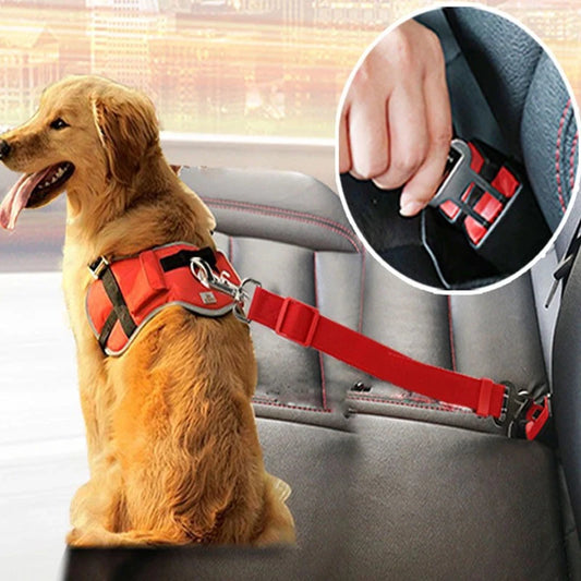 Adjustable Pet Cat Dog Car Seat Belt Pet Seat Vehicle Dog Harness Lead Clip Safety Lever Traction Dog Collars Dog Accessoires